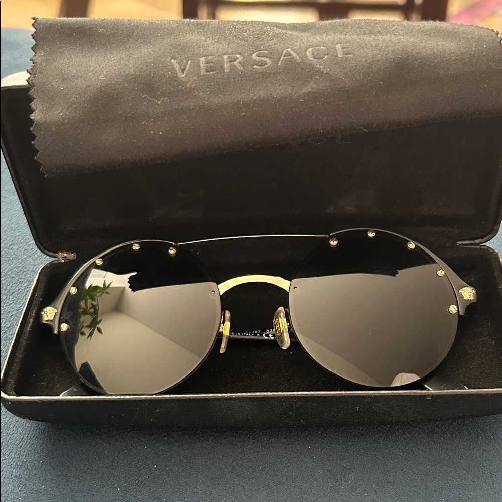 Versace Black and Gold Sunglasses